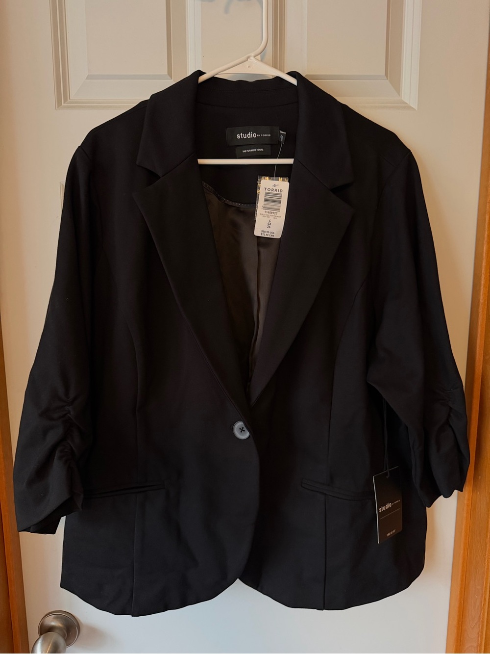 Torrid 4x NWT Black Women's Single-Button Peplum Blazer